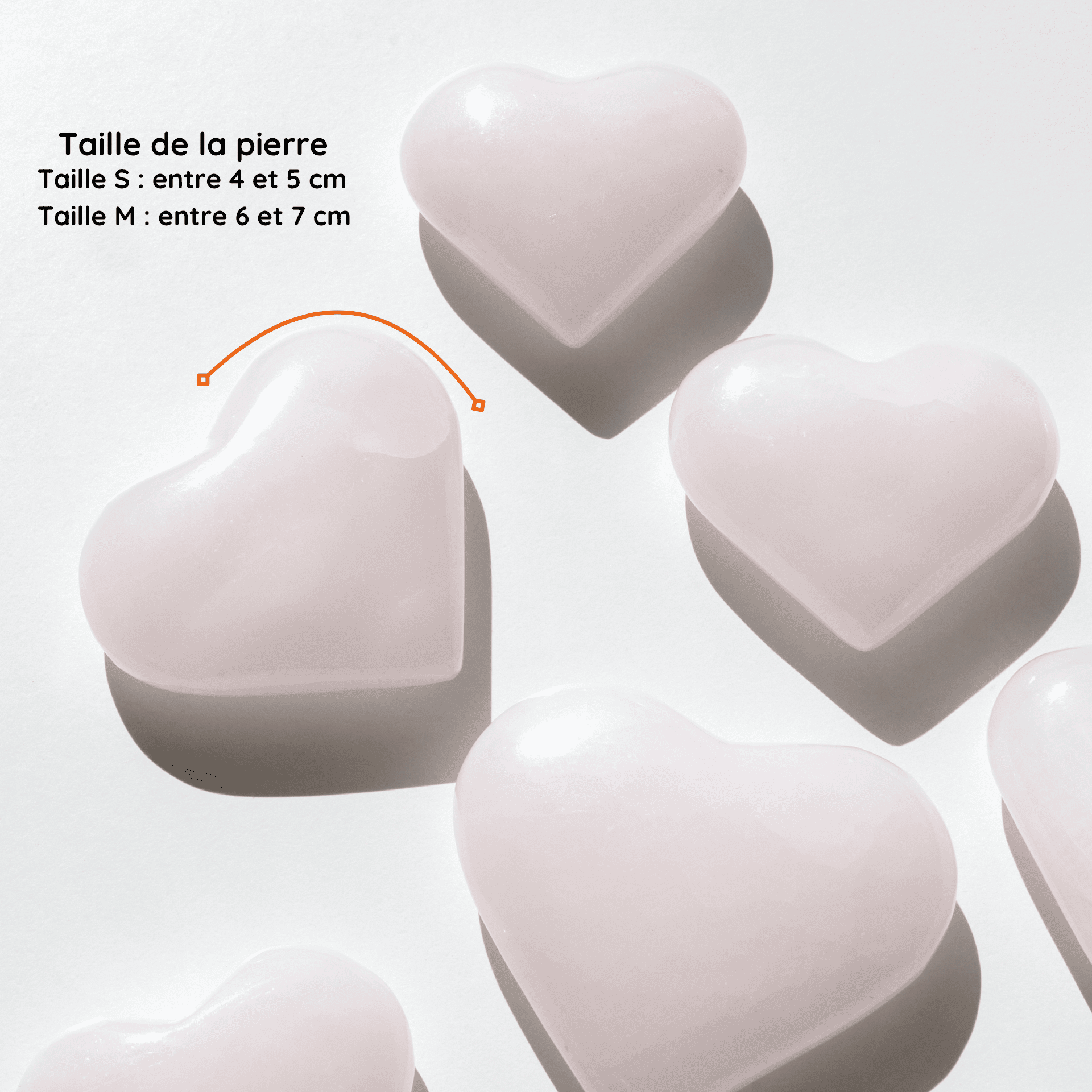 Galet cœur Manganocalcite taille