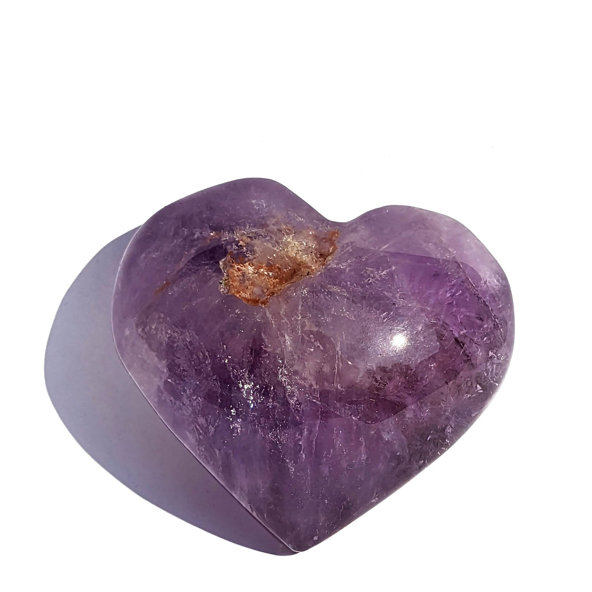 Collier Cœur En Améthyste Naturelle - Pierre De Lithothérapie Pour Le Chakra Violet - Neuf Avec étiquettes