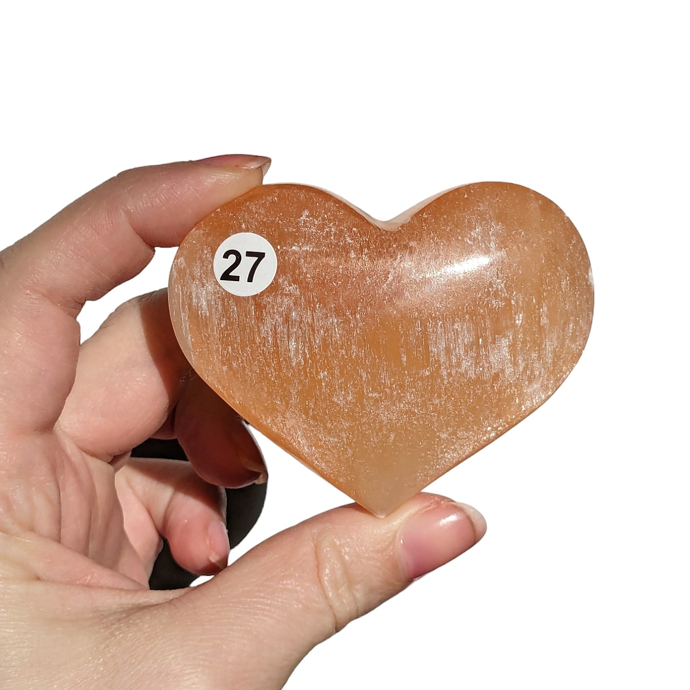 Galet Sélénite Orange – Apaisement et Énergie Douce