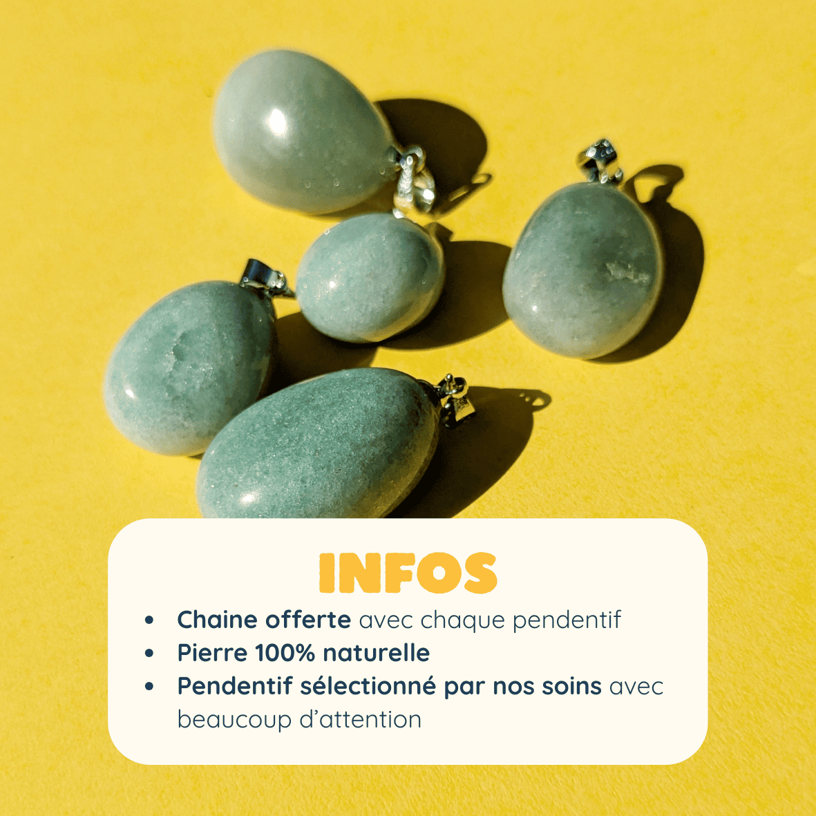 Pendentif en Aventurine Verte Roulée – Chance et Sérénité