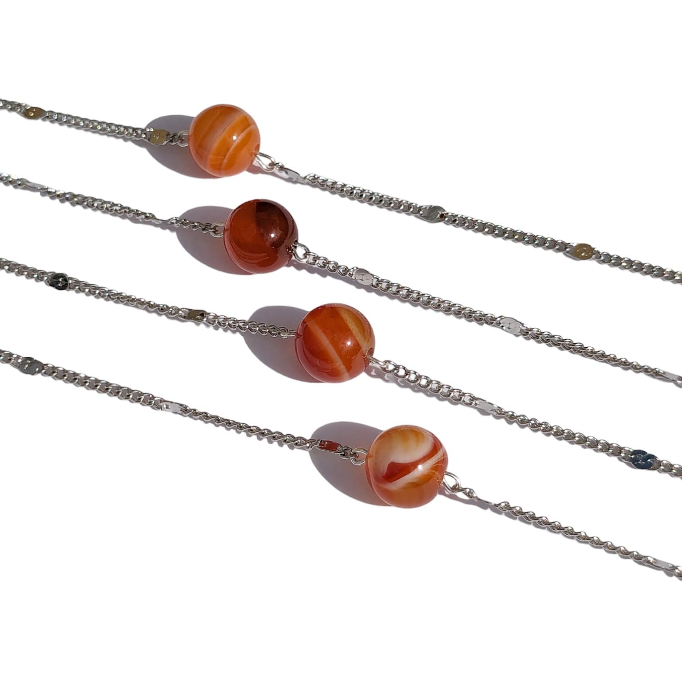 Collier ras de cou pierre Cornaline