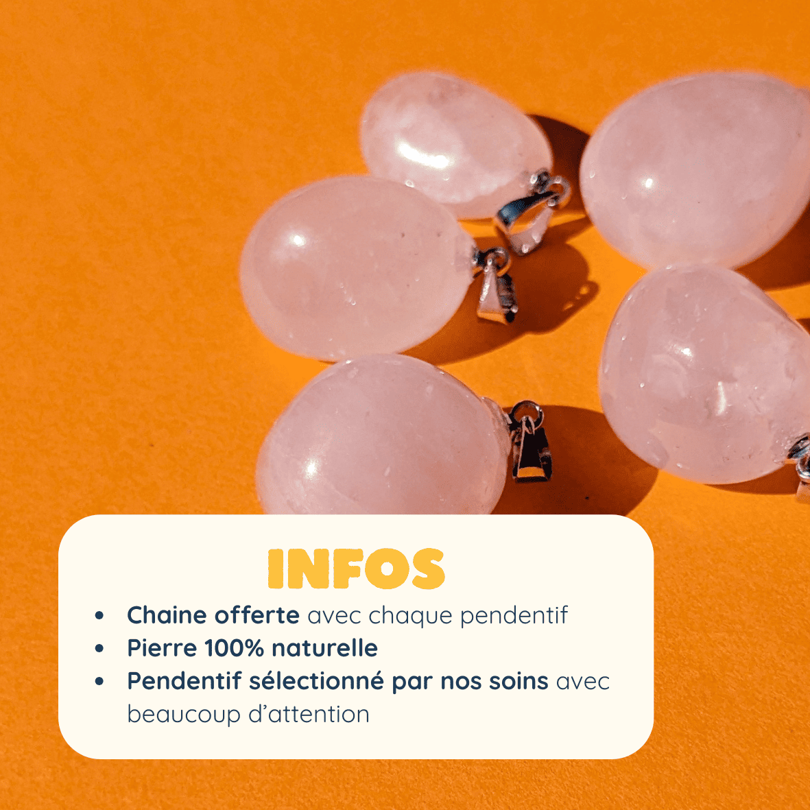Pendentif en Quartz Rose Roulée – Amour et Douceur