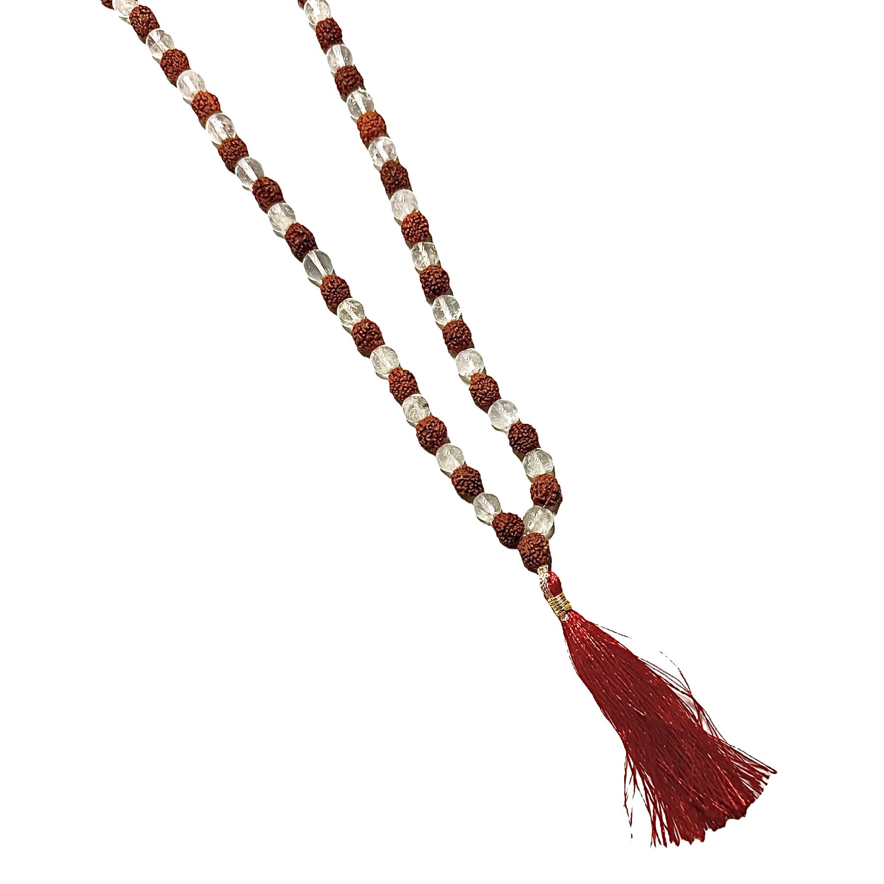 Mala Cristal de roche et Rudraksha