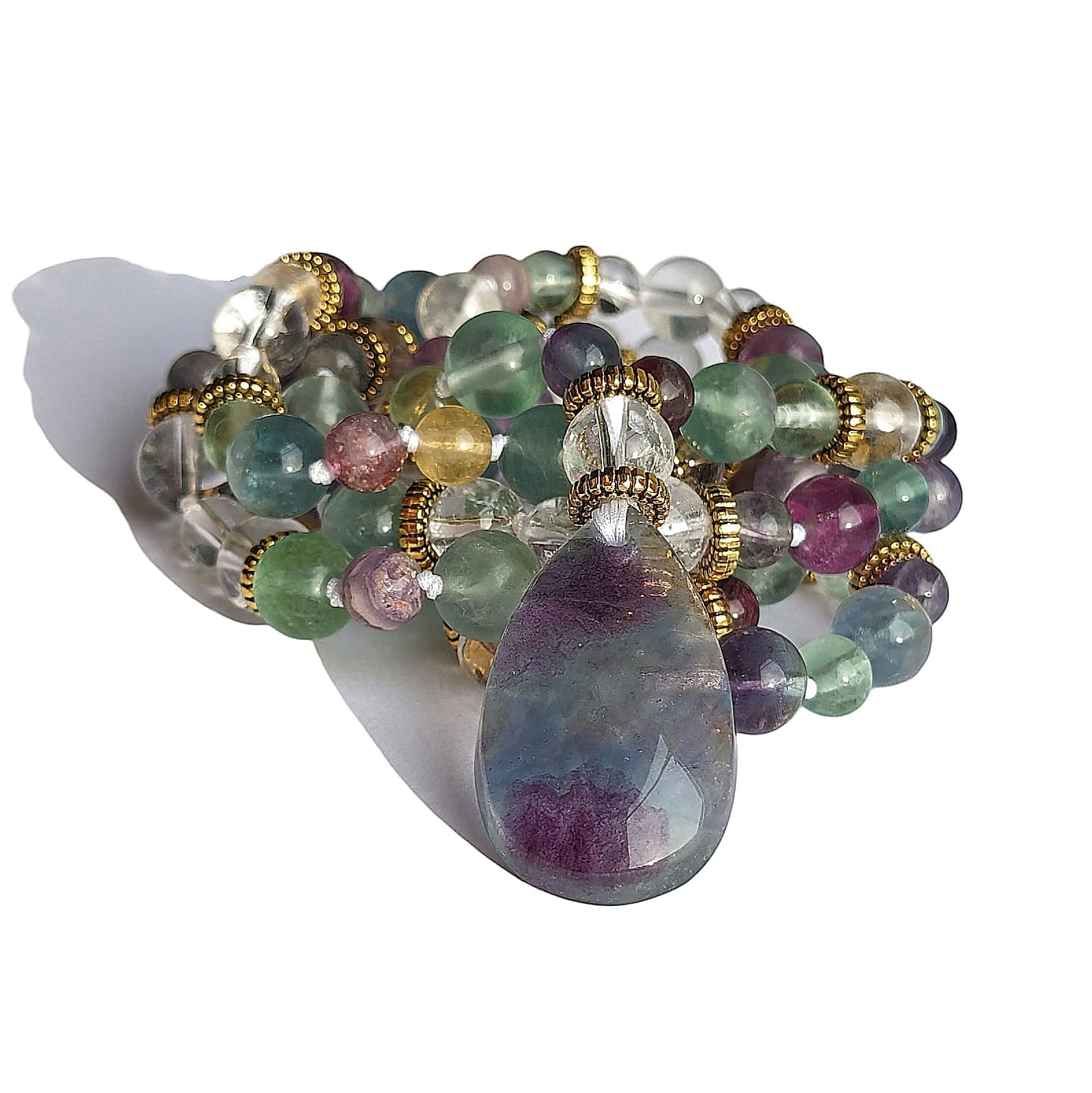 collier mala traditionnel fluorite