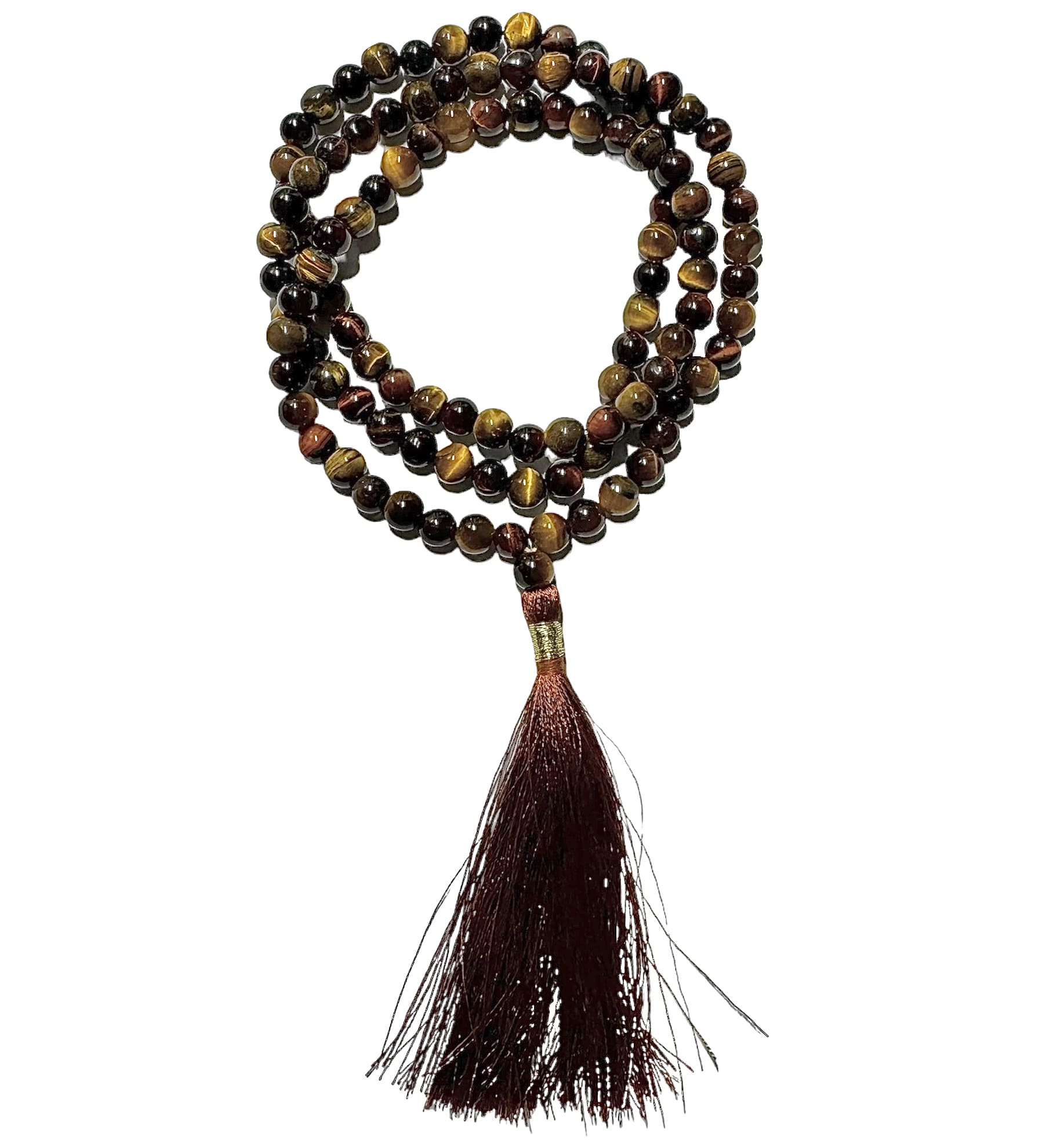 collier mala oeil de tigre et oeil de taureau