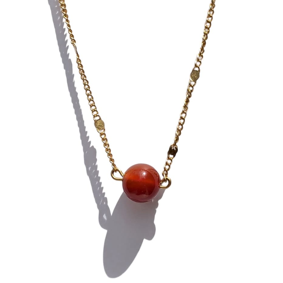 Collier ras de cou pierre Cornaline