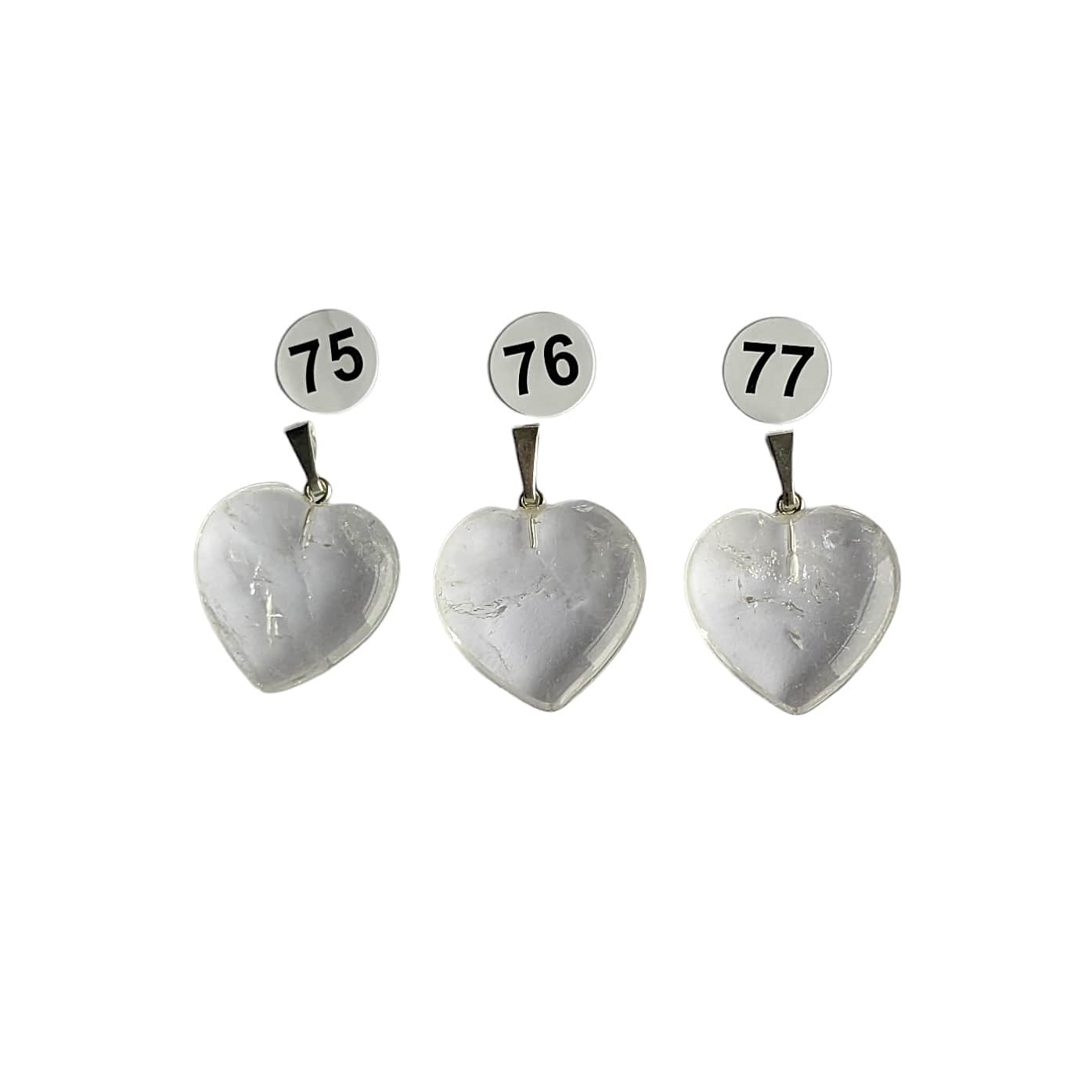 Pendentif Cœur en Cristal de Roche – Clarté et Harmonie Énergétique