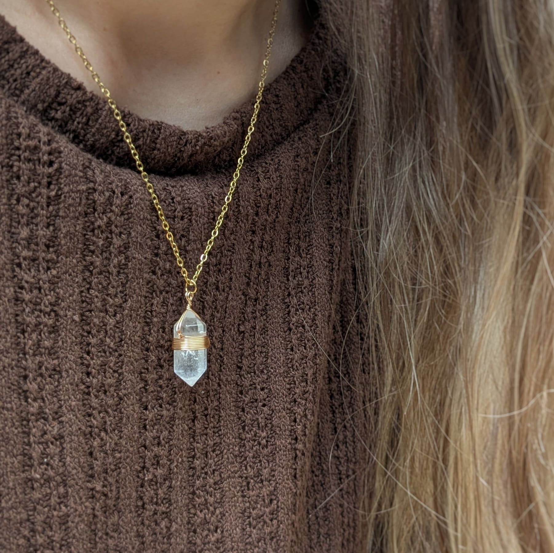 Collier biterminé pierres naturelles (pre-commande)