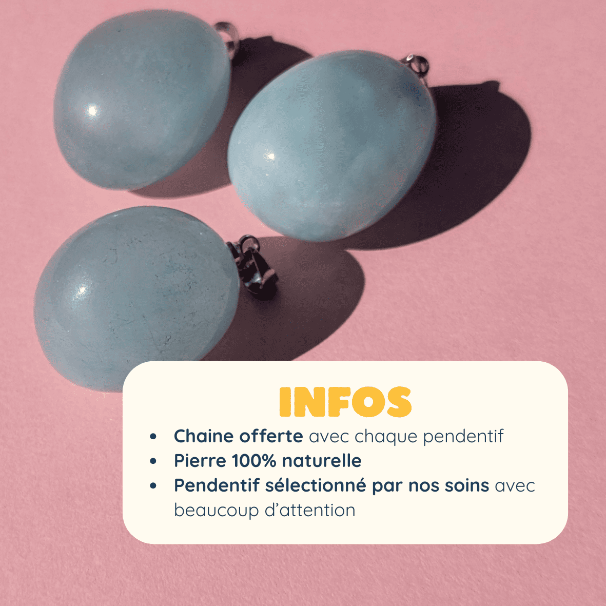Collier en Aigue-Marine Roulée – Sérénité et Communication