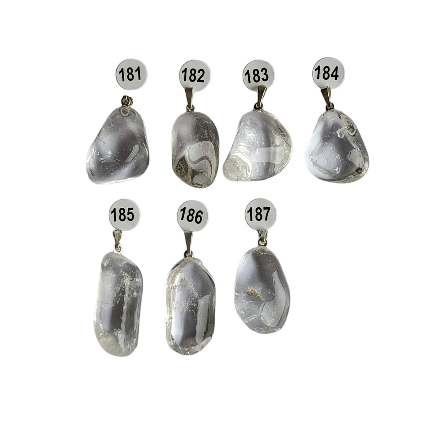 Pendentif en Cristal de Roche Roulée – Clarté et Énergie Pure