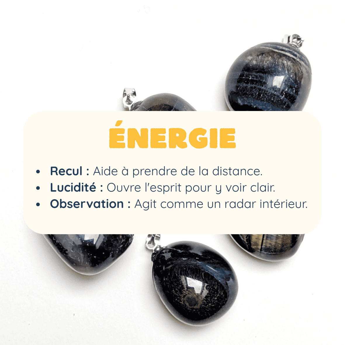 Pendentif en Œil de Faucon Roulée – Clairvoyance et Protection