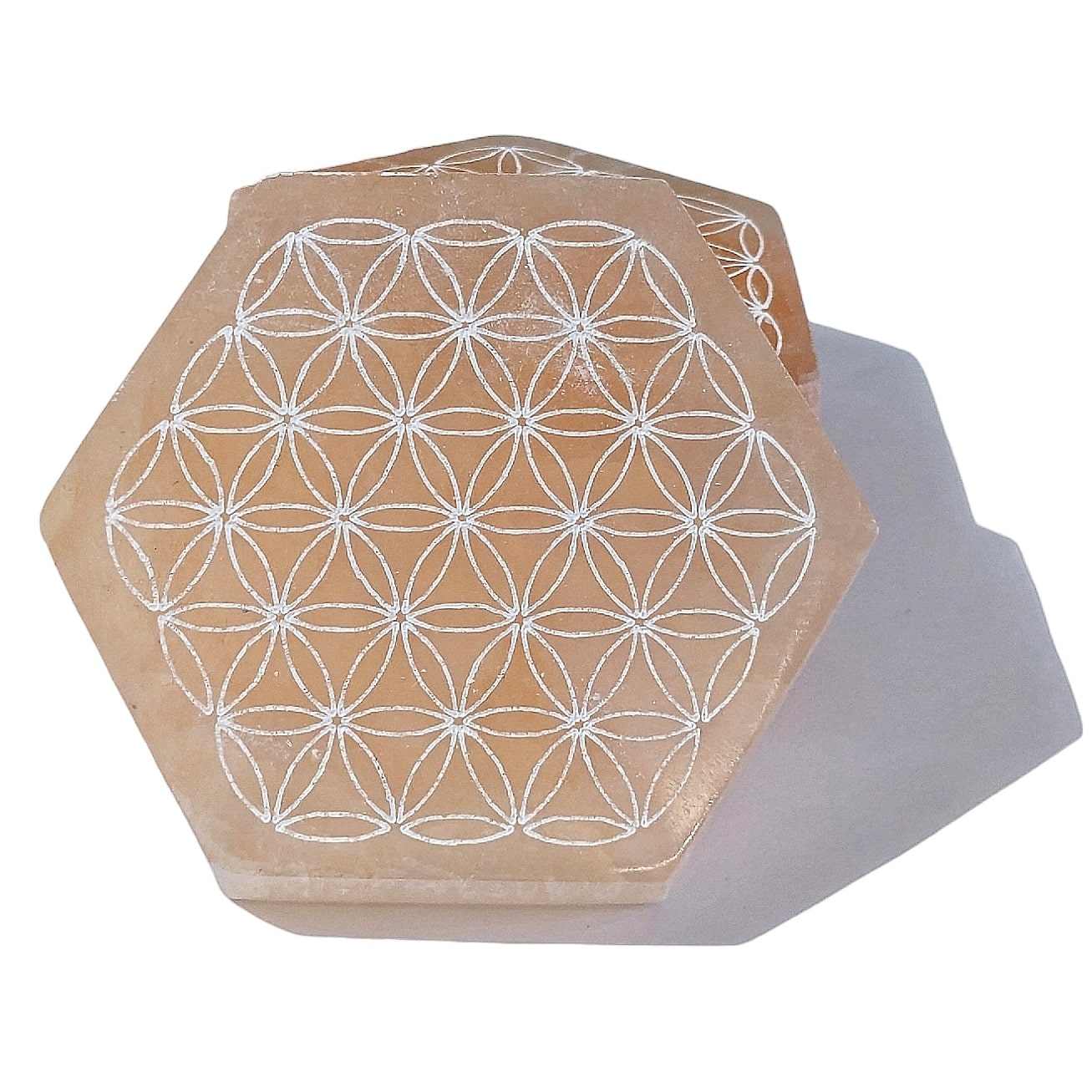 fleur de vie selenite orange