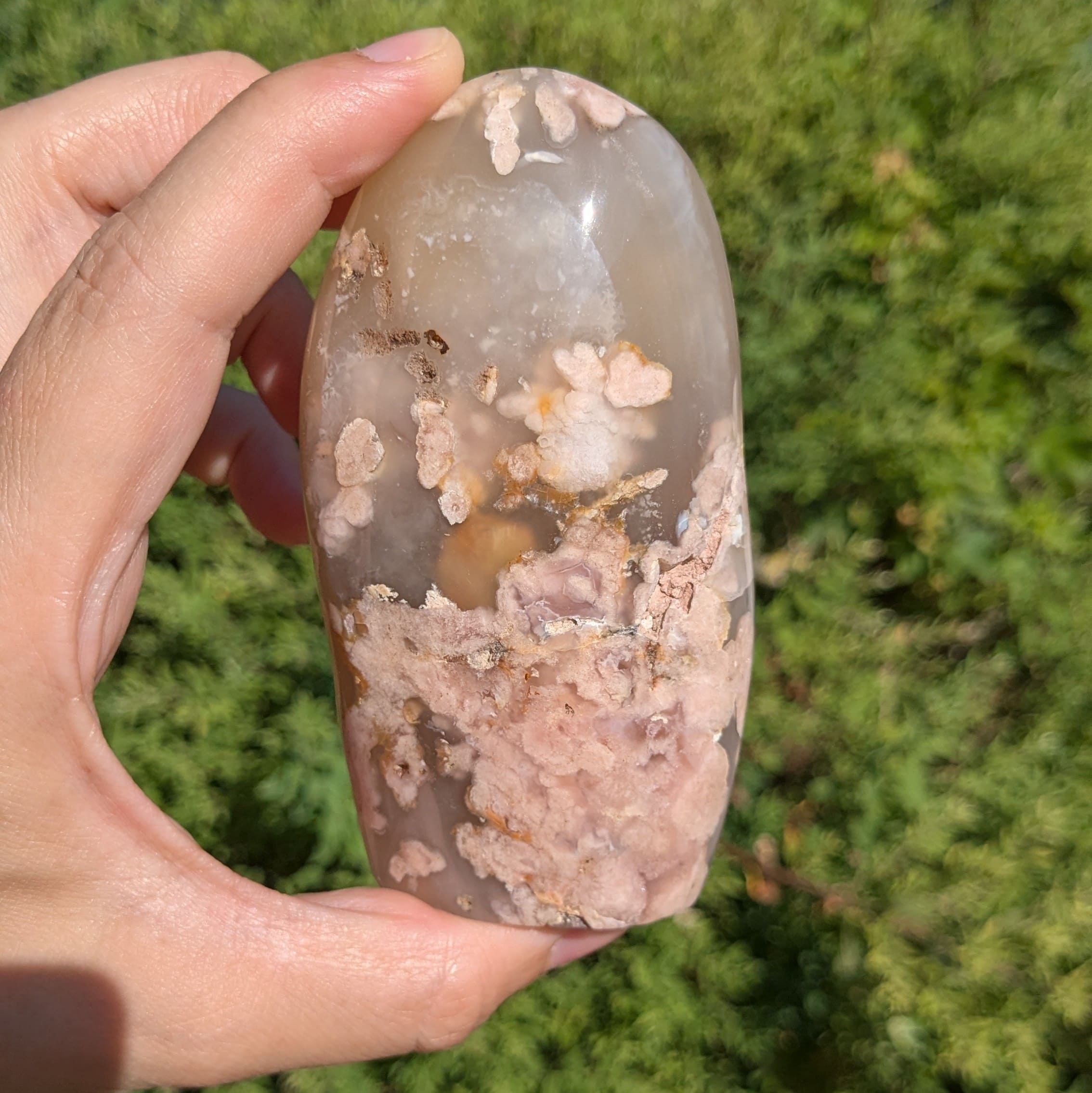 forma libre en pierre agate fleur