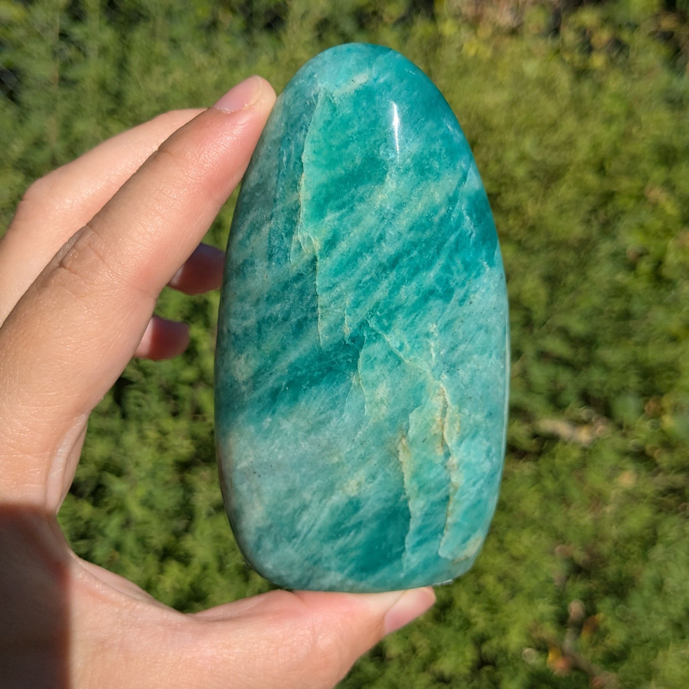 forme libre pierre amazonite bleue