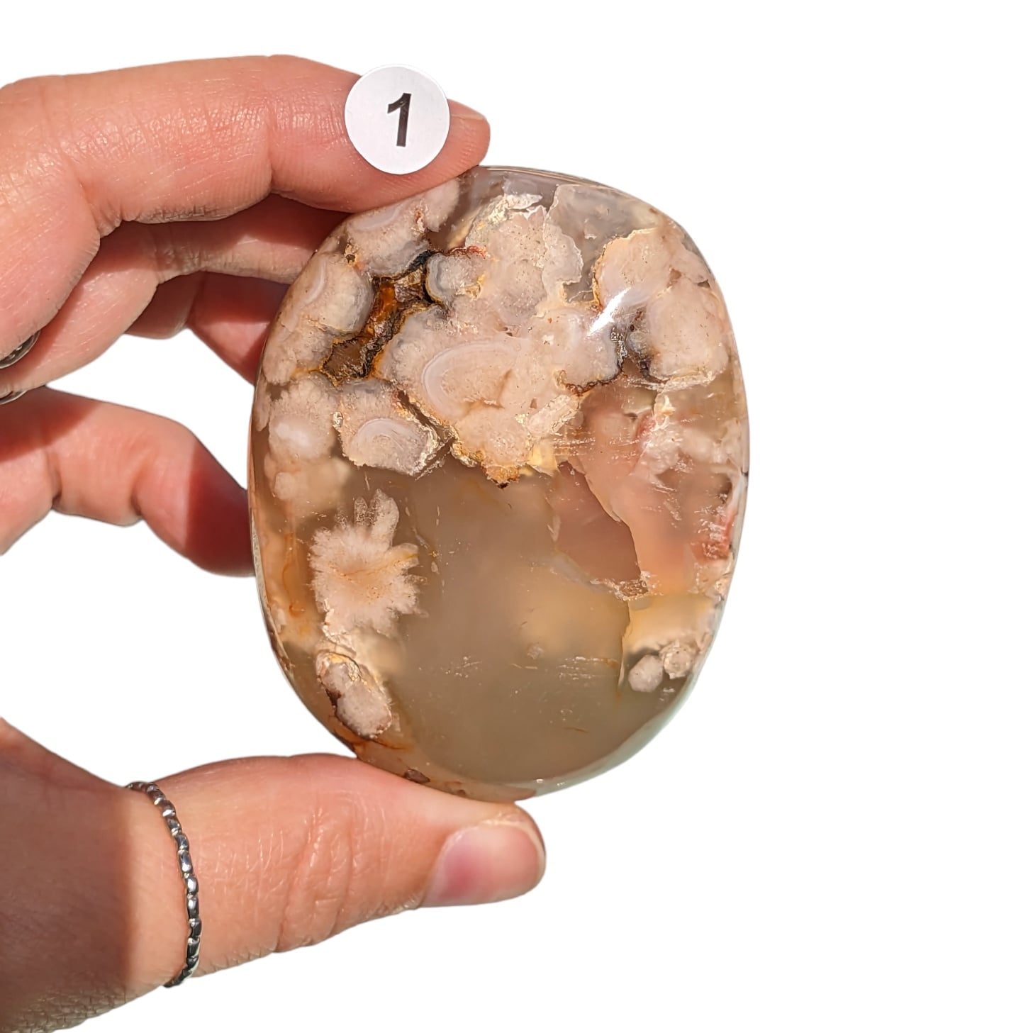 Galet Agate Fleur de Cerisier – Harmonie et Apaisement
