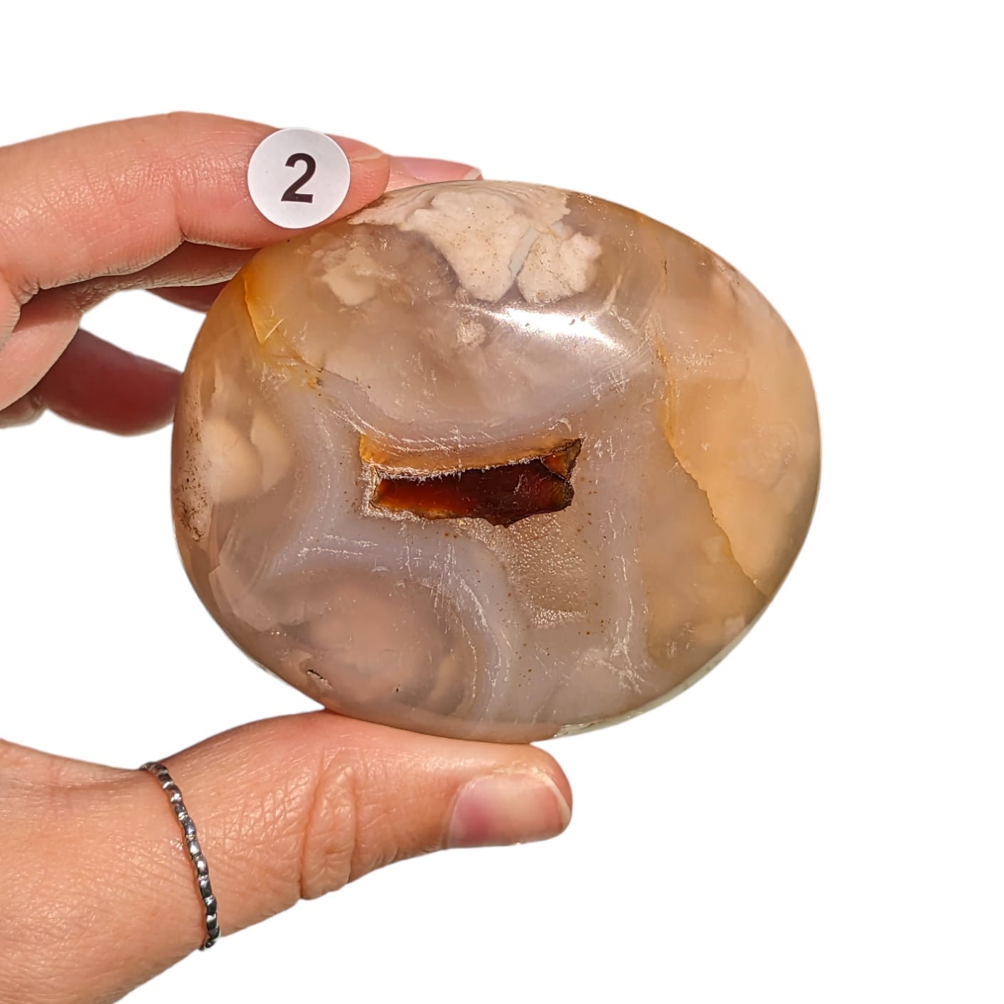 Galet Agate Fleur de Cerisier – Harmonie et Apaisement