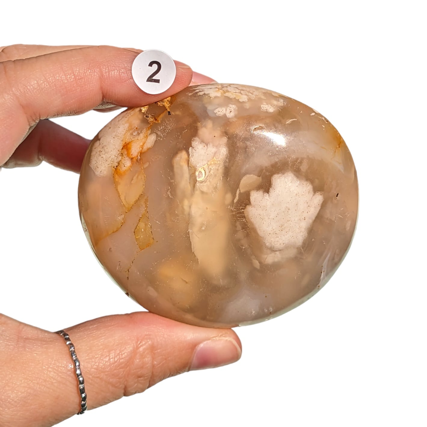 Galet Agate Fleur de Cerisier – Harmonie et Apaisement