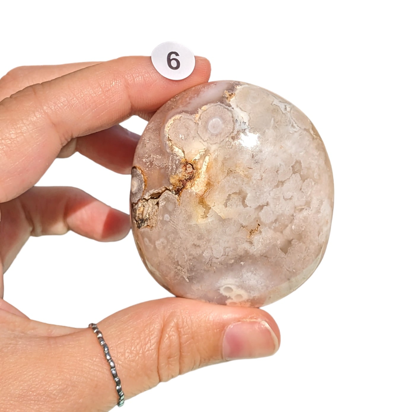 Galet Agate Fleur de Cerisier – Harmonie et Apaisement