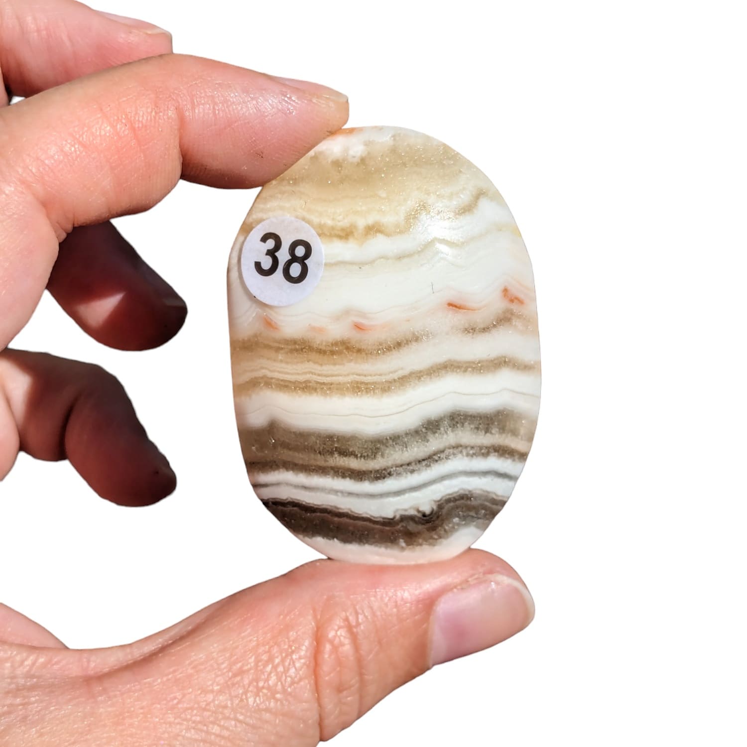 Galet Calcite Zébrée – Énergie et Stabilité