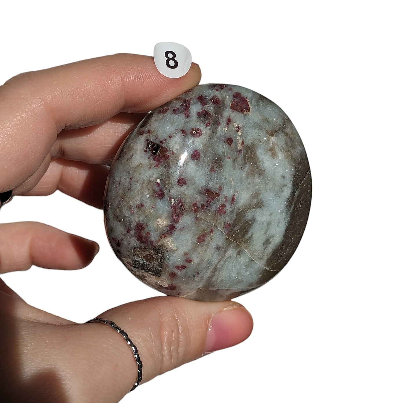 galet tourmaline rose 8