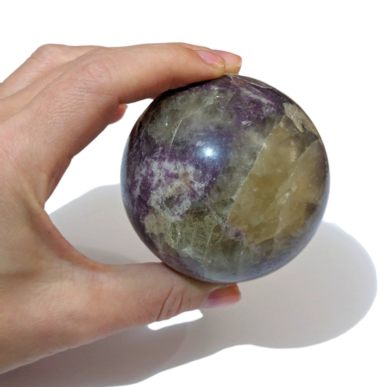 Sphère Tourmaline rose sur Lépidolite