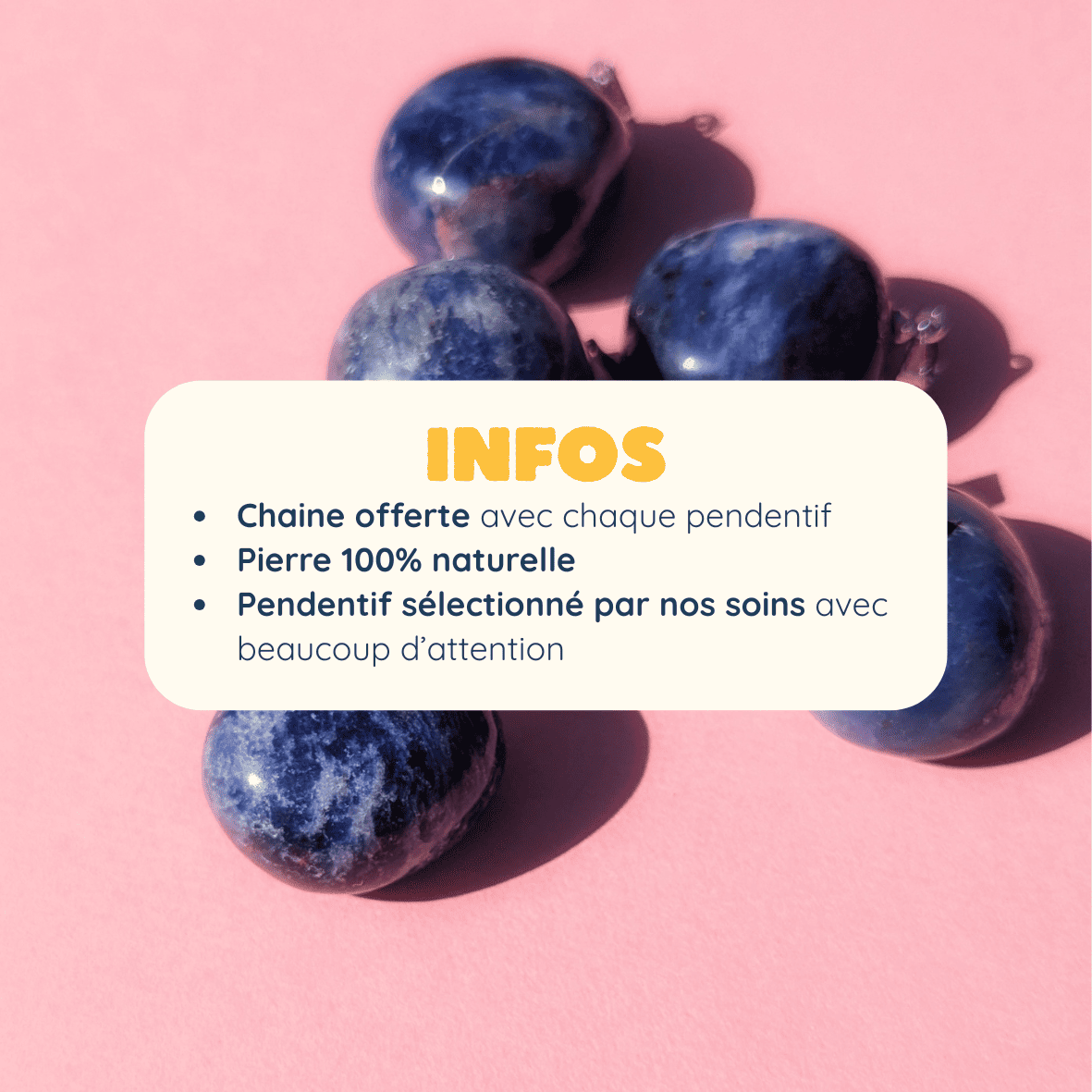 Pendentif en Sodalite Roulée – Clarté et Confiance en Soi