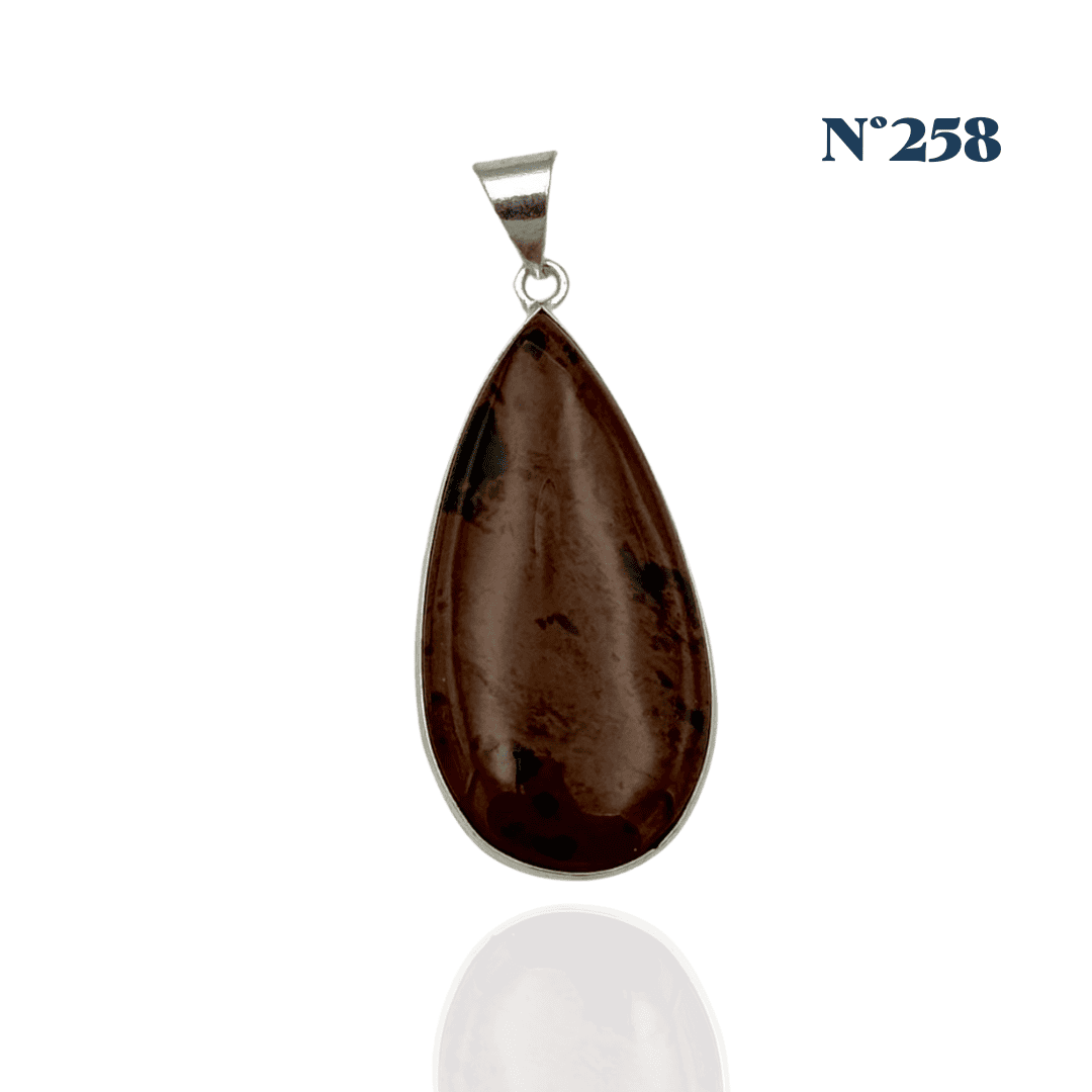 Pendentif Obsidienne Acajou – Ancrage et Protection