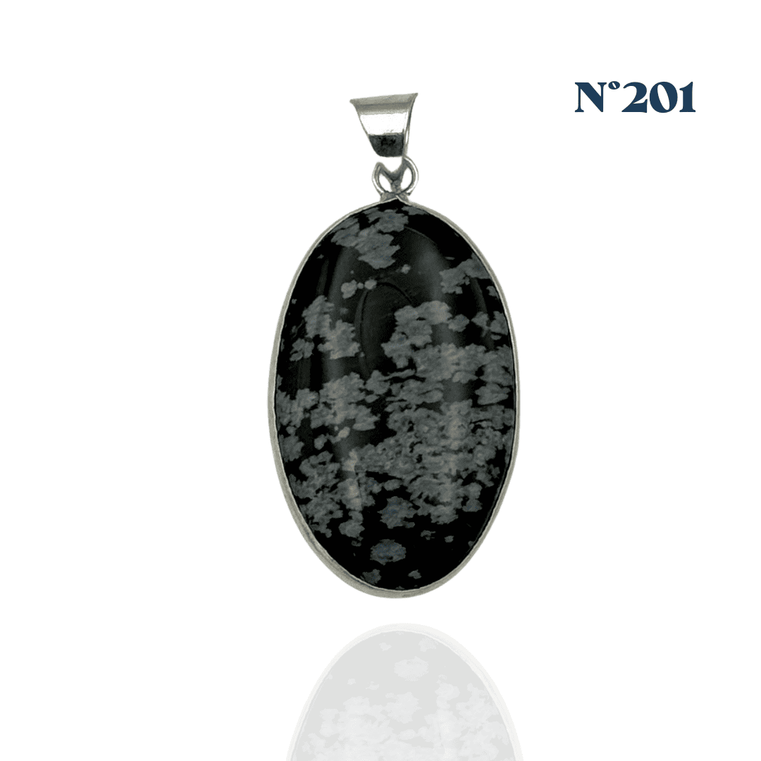 Pendentif Obsidienne Flocon – Ancrage et Équilibre