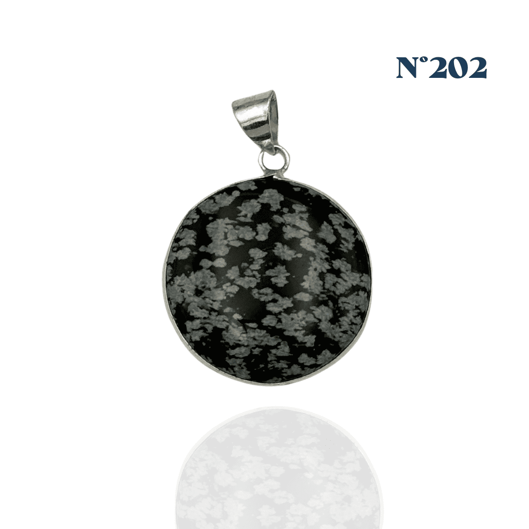 Pendentif Obsidienne Flocon – Ancrage et Équilibre