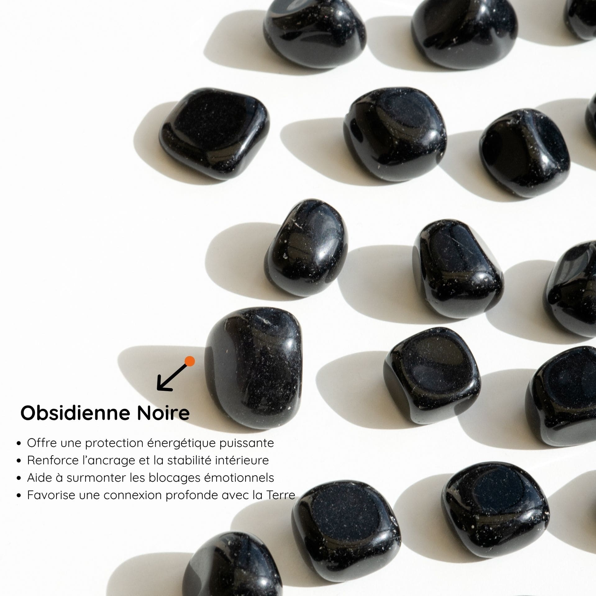 Pierre Roulée Obsidienne Noire – Protection et Ancrage Profond