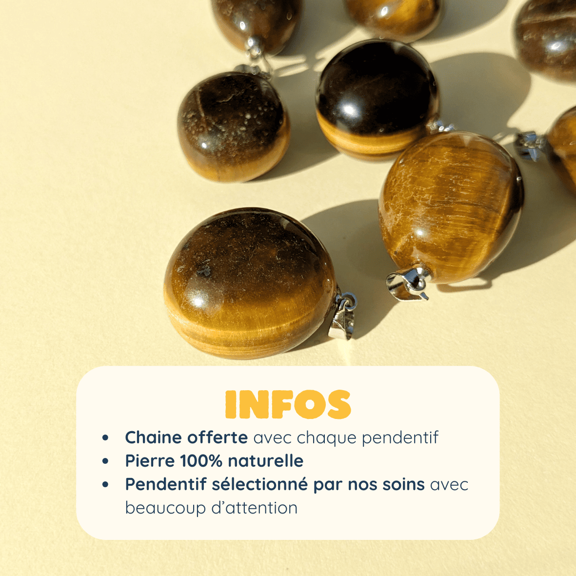 Pendentif en Œil de Tigre Roulée – Protection et Confiance en Soi