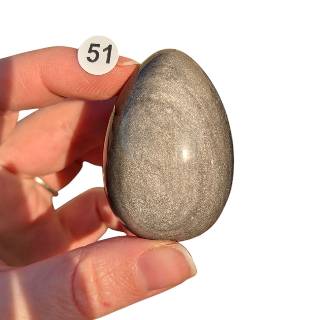 obsidienne argentée oeuf