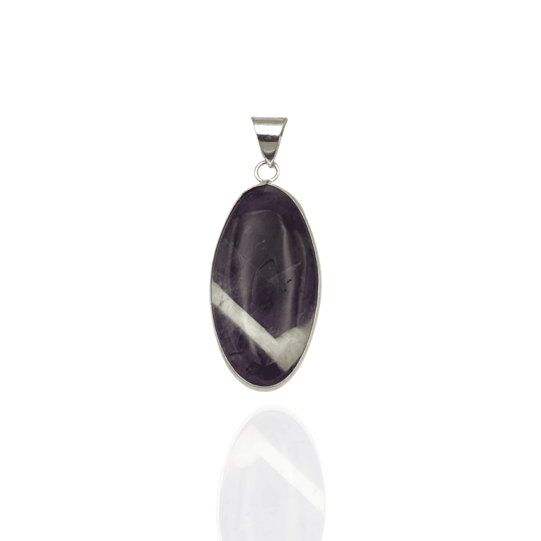 Pendentif en Améthyste Chevron – Intuition et Élévation Spirituelle