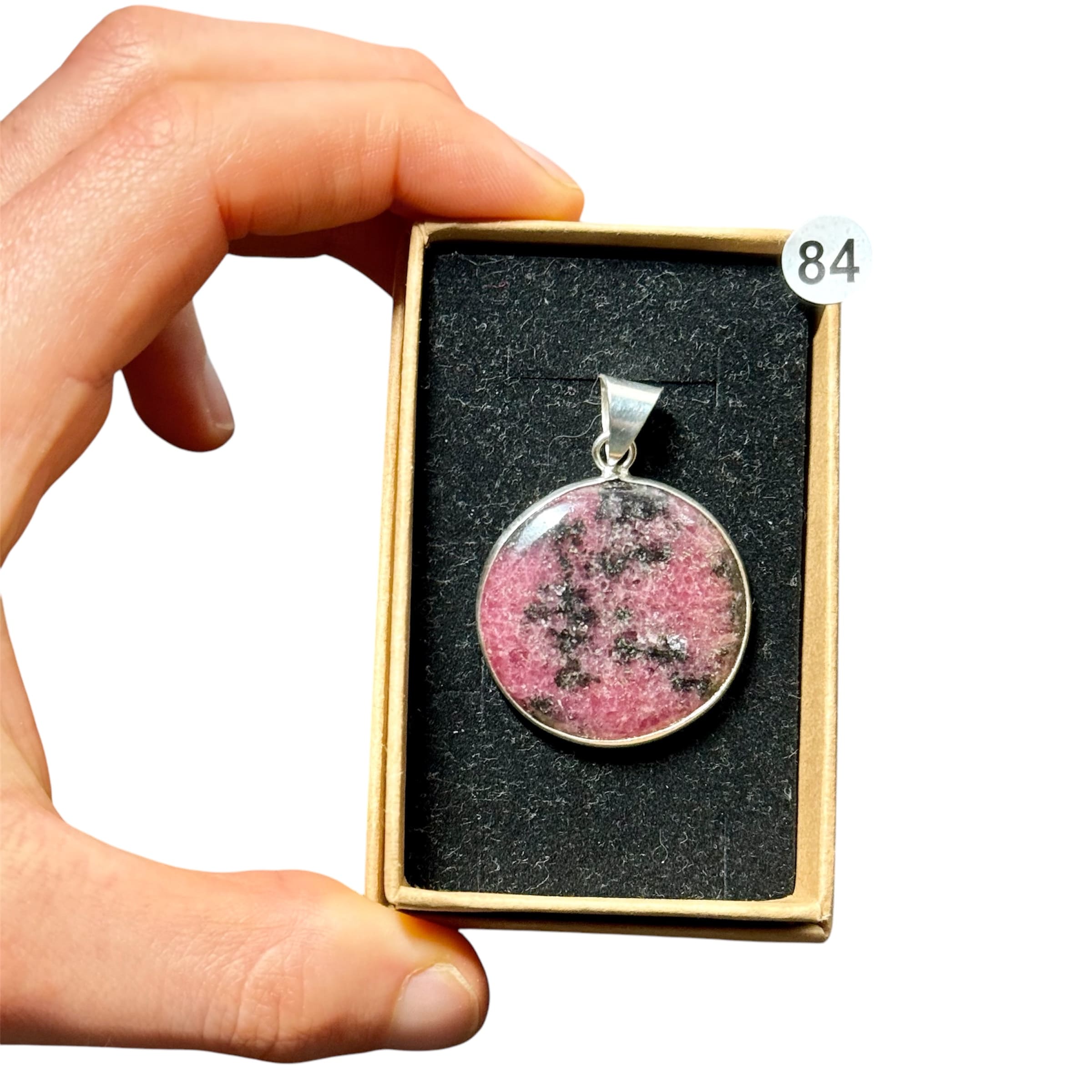 pendentif en rhodonite