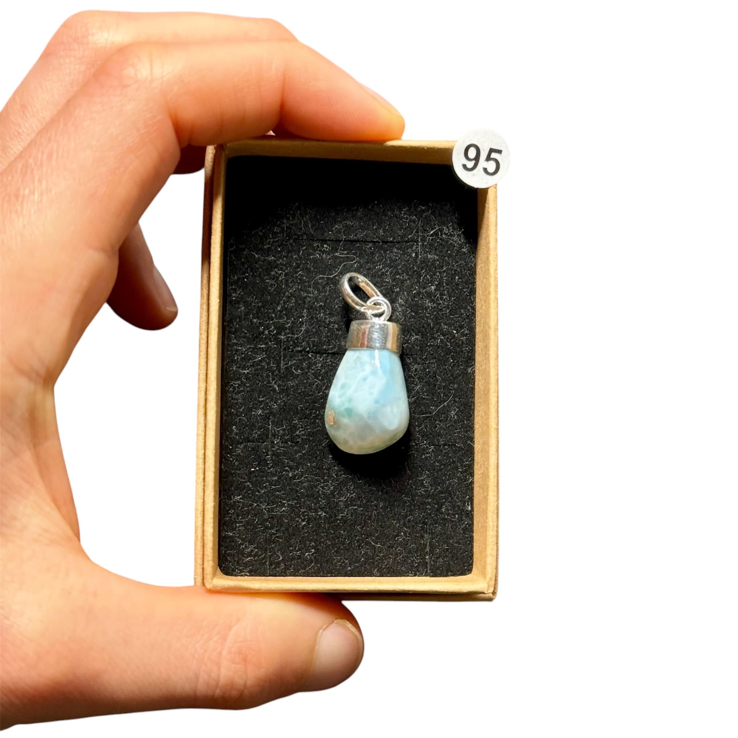 pendentui en larimar naturel de la république dominicaine