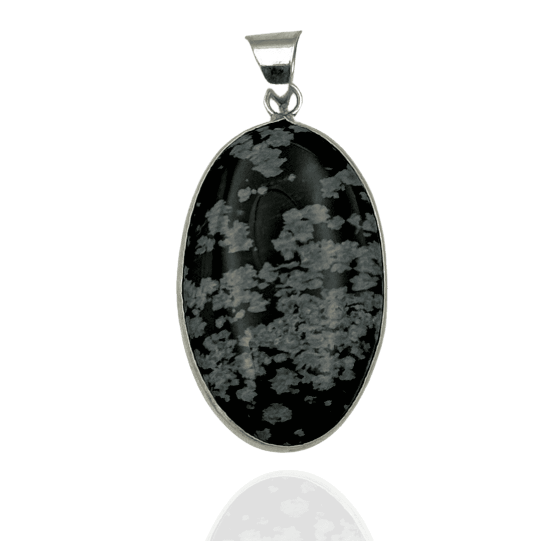Pendentif Obsidienne Flocon – Ancrage et Équilibre