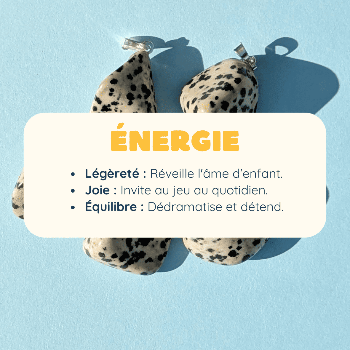 Pendentif en Jaspe Dalmatien Roulée – Équilibre et Joie de Vivre