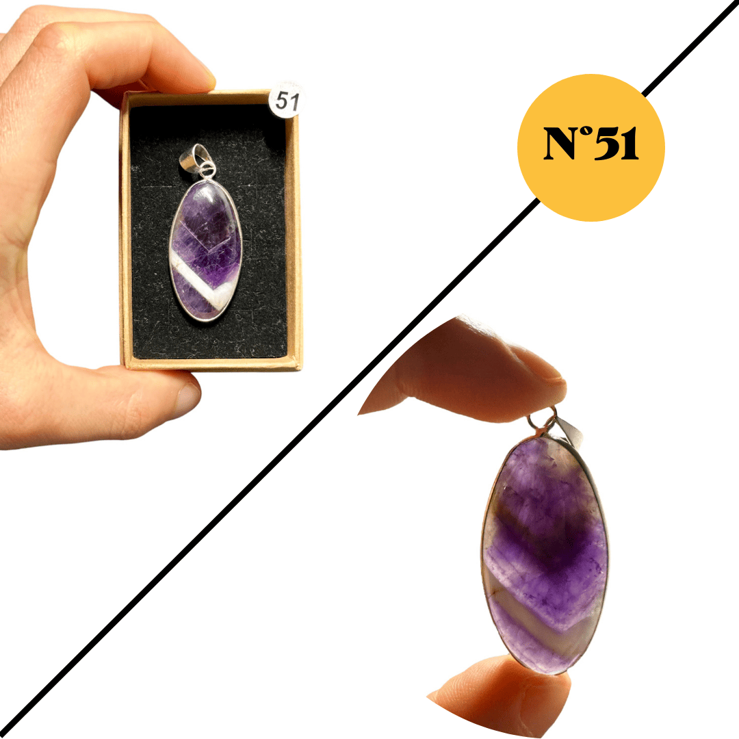 Pendentif en Améthyste Chevron – Intuition et Élévation Spirituelle