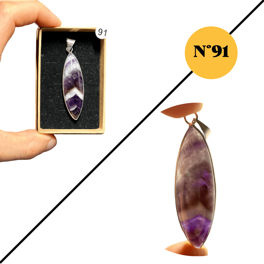Pendentif en Améthyste Chevron – Intuition et Élévation Spirituelle