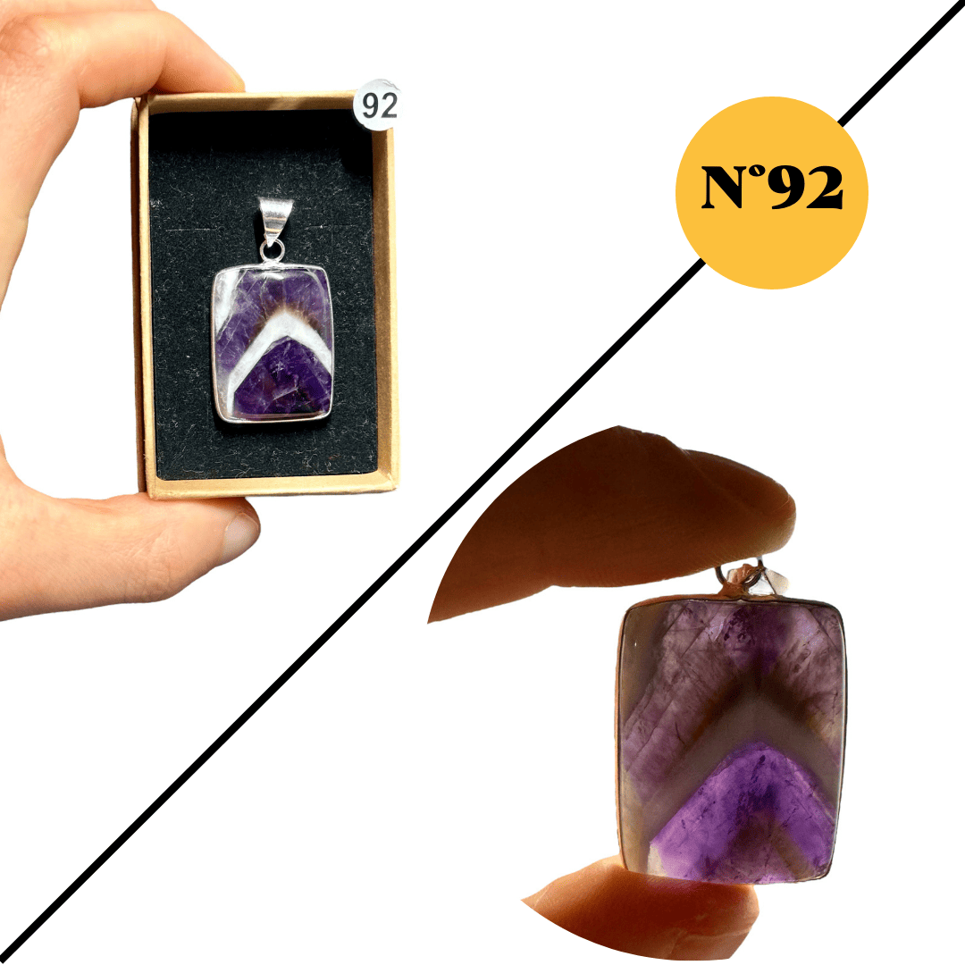 Pendentif en Améthyste Chevron – Intuition et Élévation Spirituelle