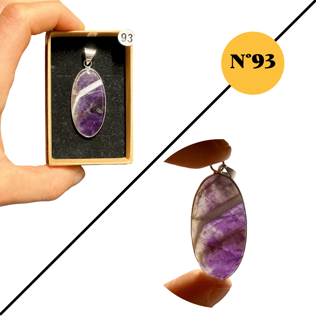 Pendentif en Améthyste Chevron – Intuition et Élévation Spirituelle