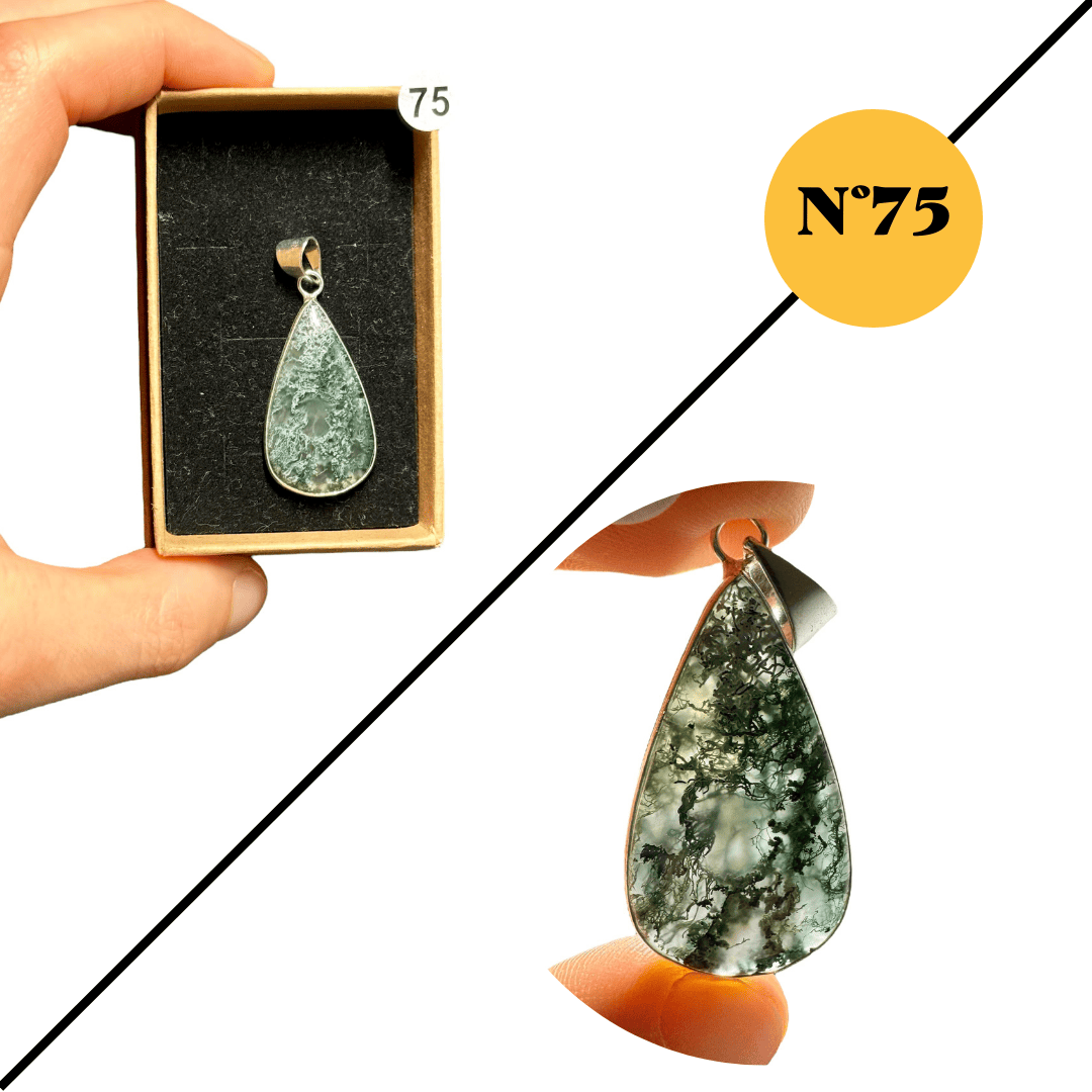 Pendentif en Agate Mousse – Harmonie et Renouveau