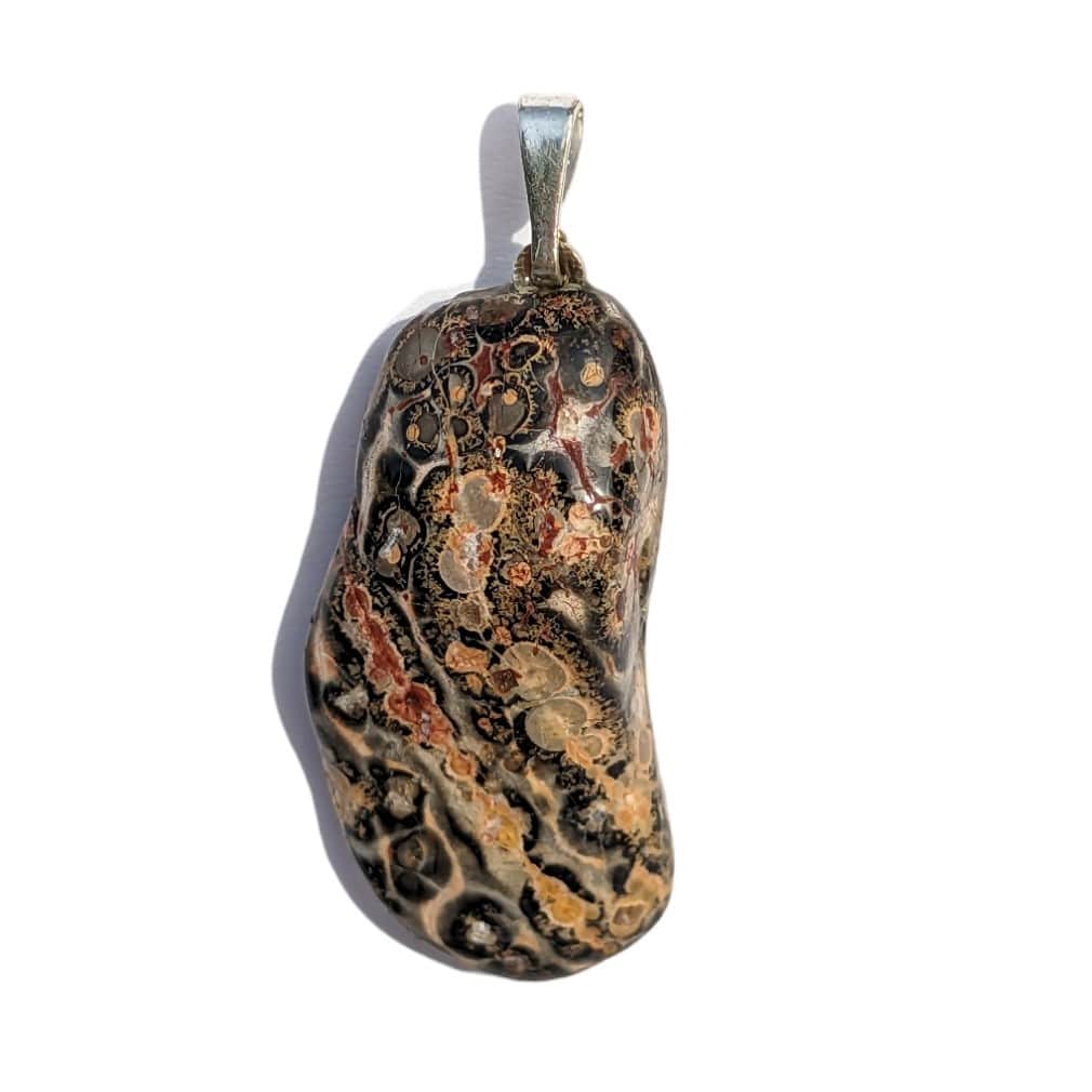 pendentif pierre jaspe leopard naturelle