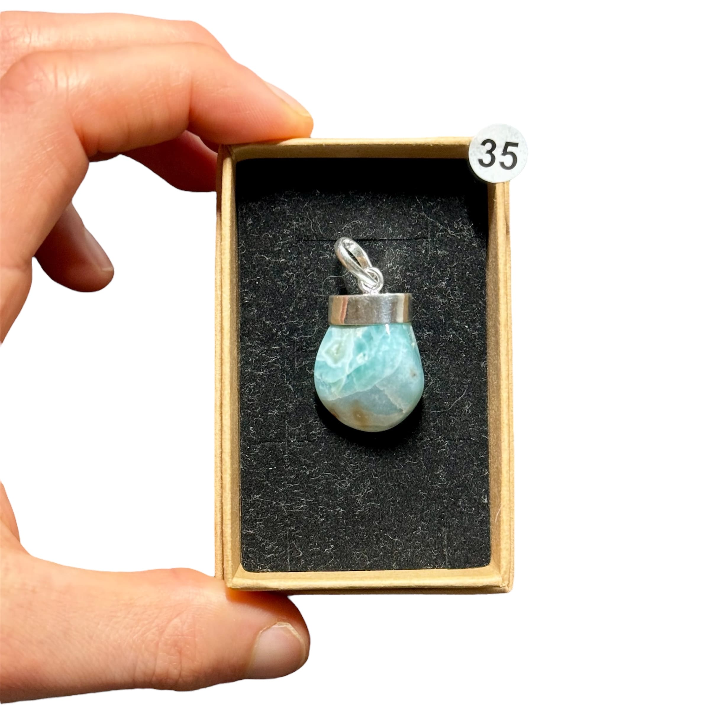 Pendentif en Larimar – Apaisement et Élévation Spirituelle