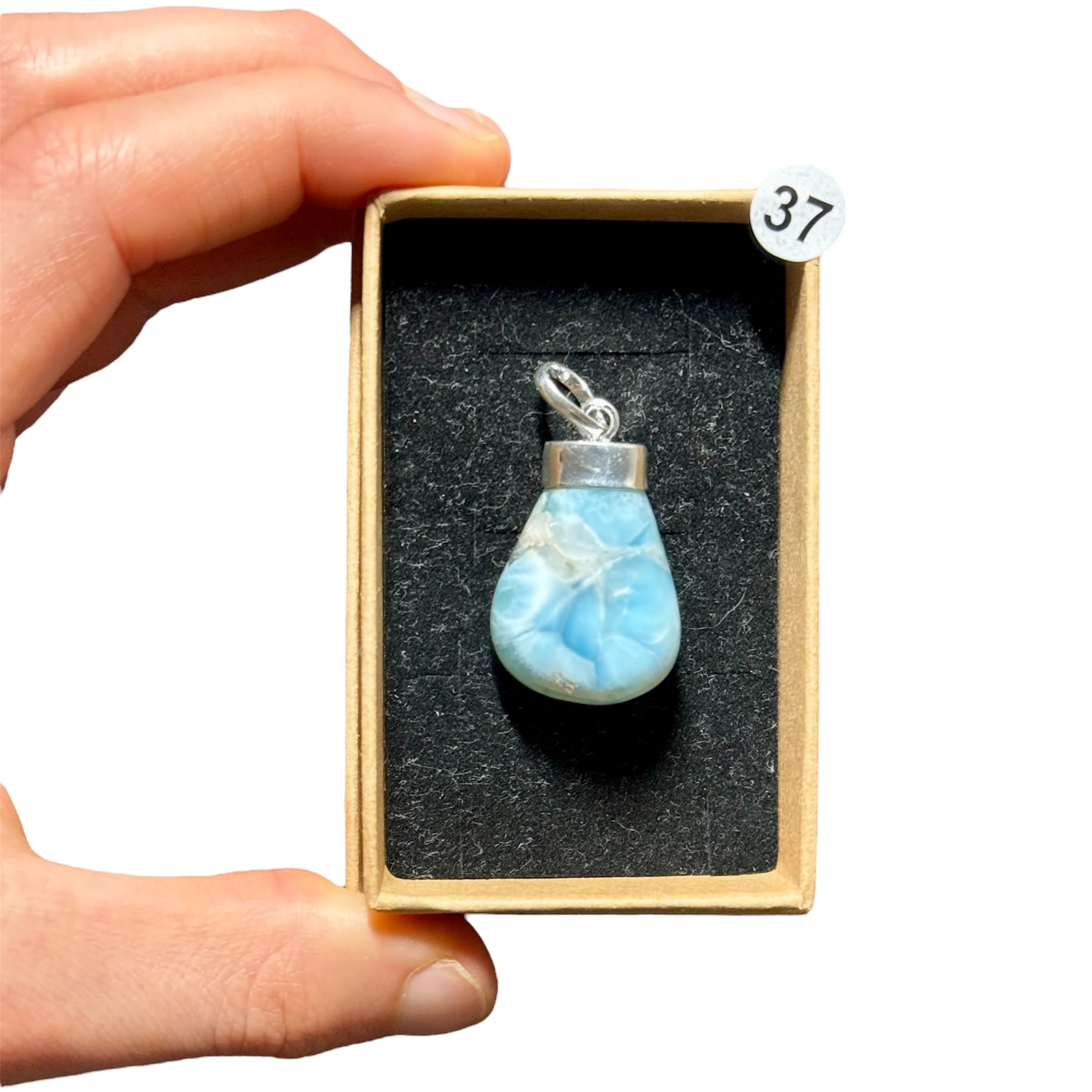 Pendentif en Larimar – Apaisement et Élévation Spirituelle