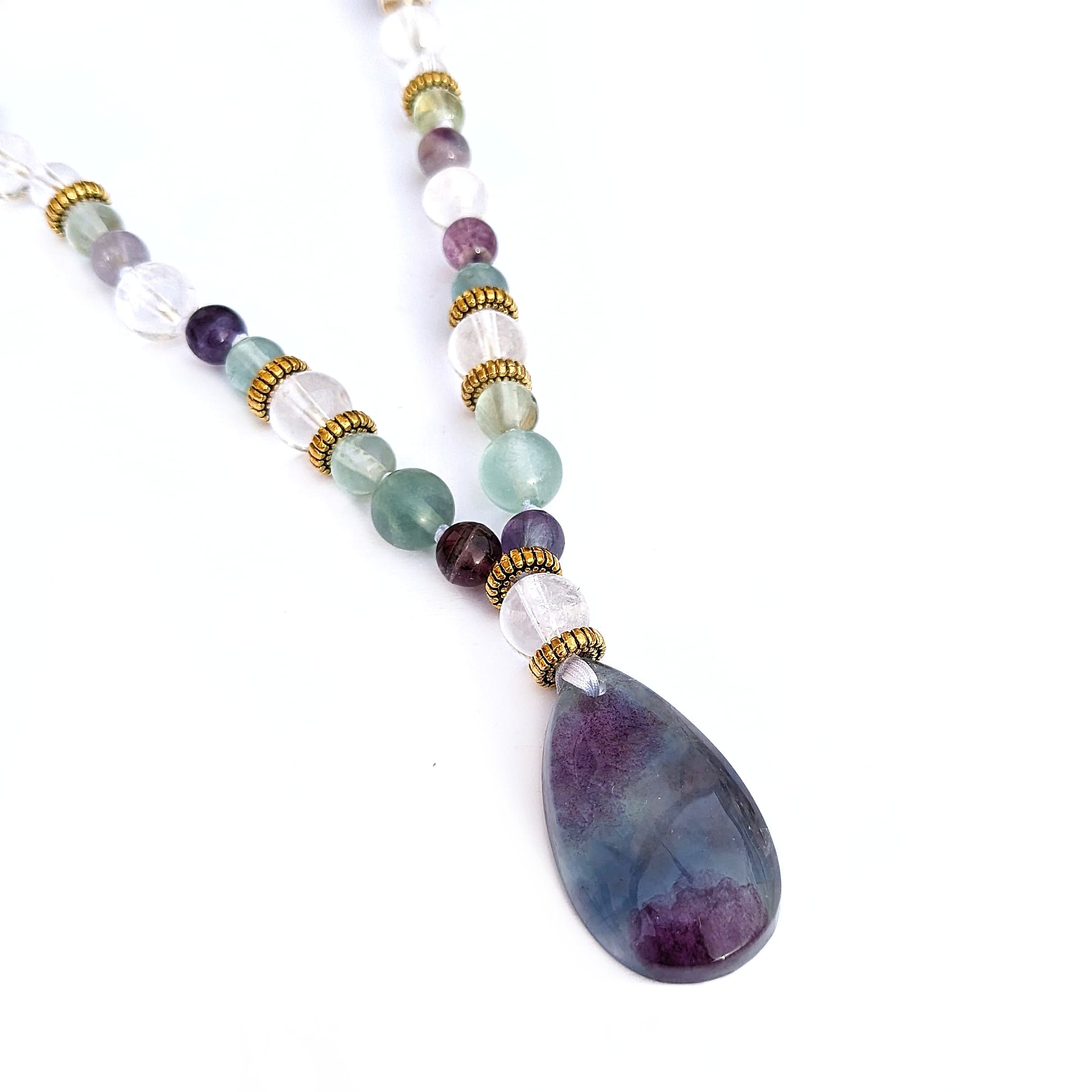 collier mala pendentif fluorite