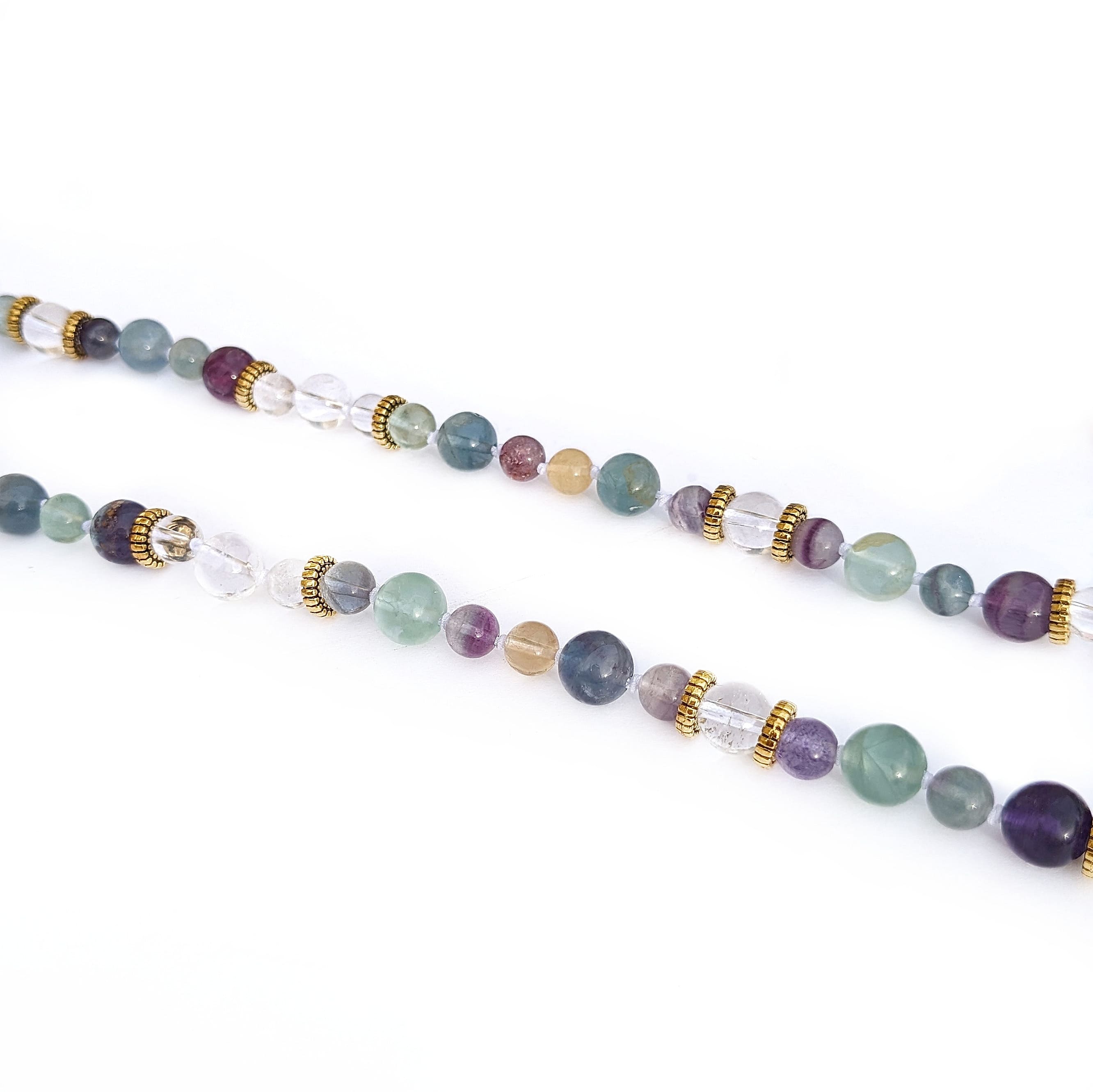 collier mala perles fluorite