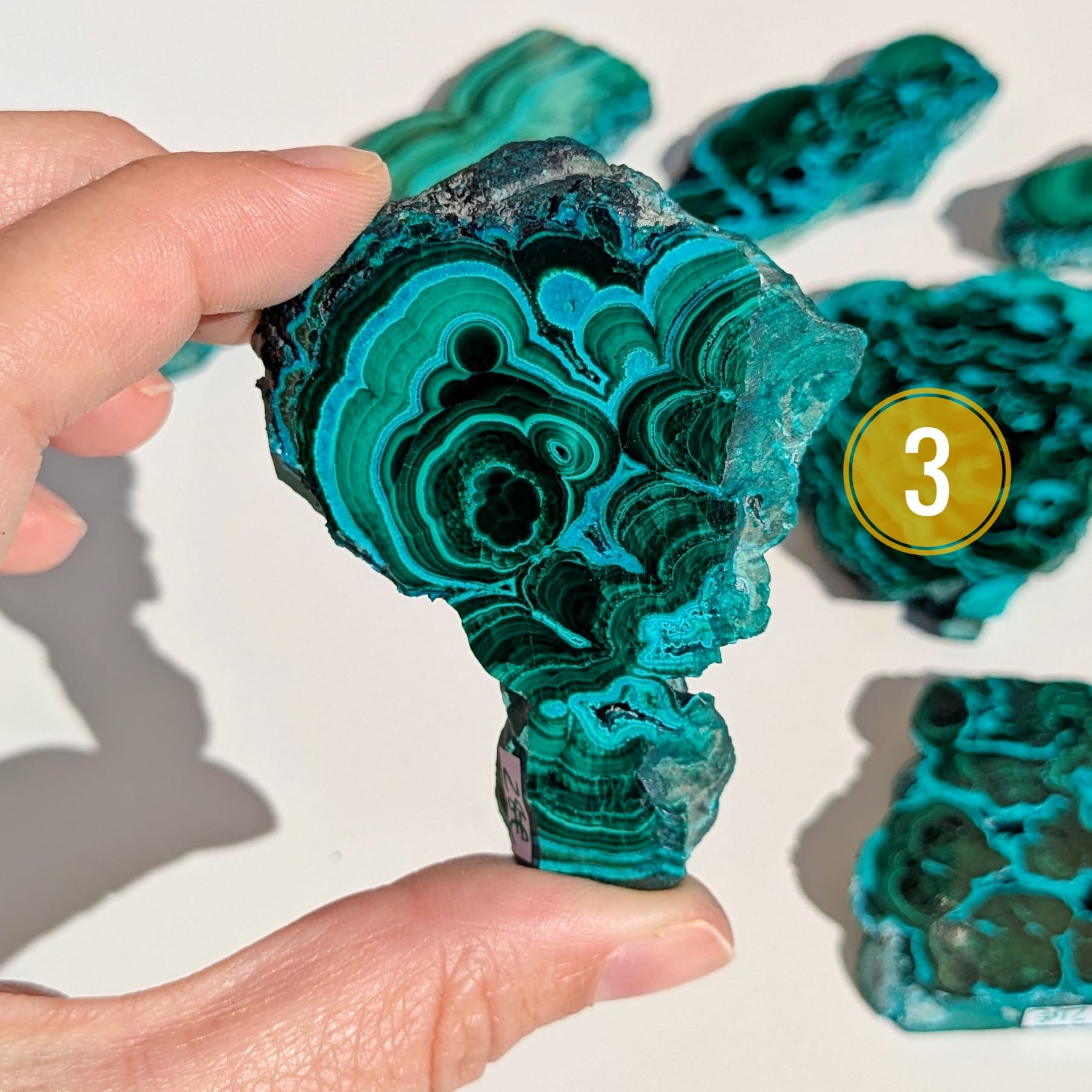 combinaison de pierre malachite et chrysocolle