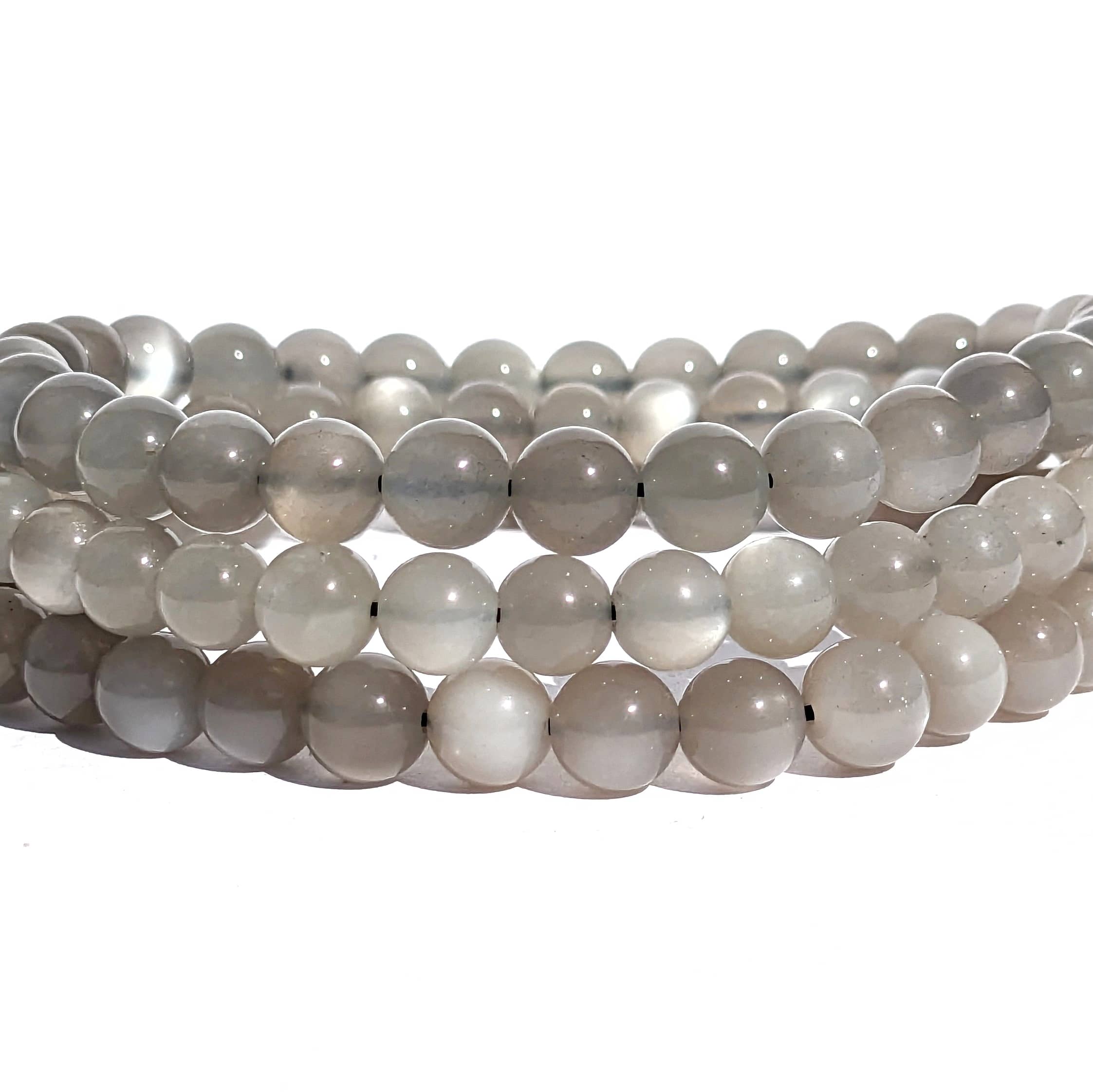 bracelet en pierre de lune grise