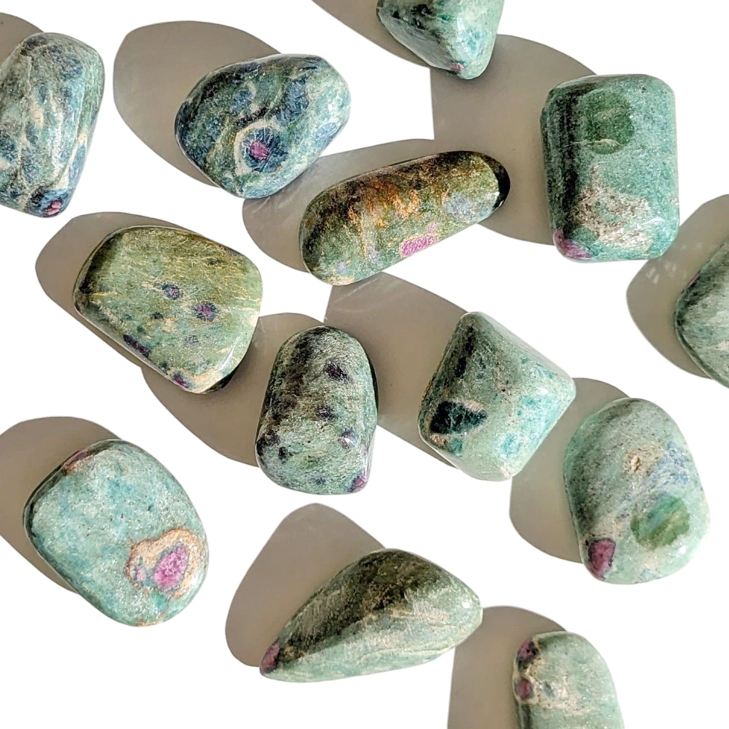 Pierre Roulée Rubis sur Fuschite – Force et Harmonie Émotionnelle